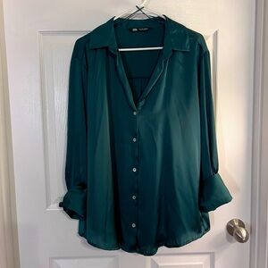 Zara satin button up NWOT